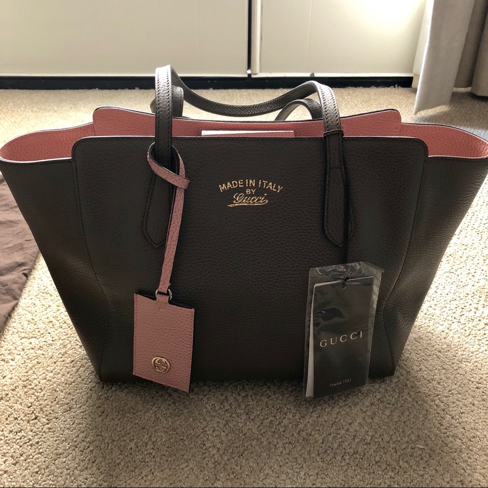 ❌SOLD ❌Gucci Swing Tote Bag Gray/Pink
